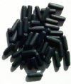 50 14mm Matte Black Cylinder Tube Beads